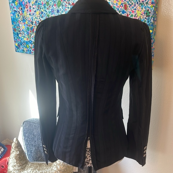 Designer gothic inspired coat from Spain with leather detailing,cool buttons - Picture 8 of 11